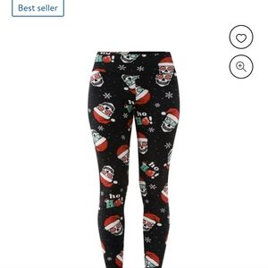 Womens No Boundaries  skull print christmas leggings XXS/XS